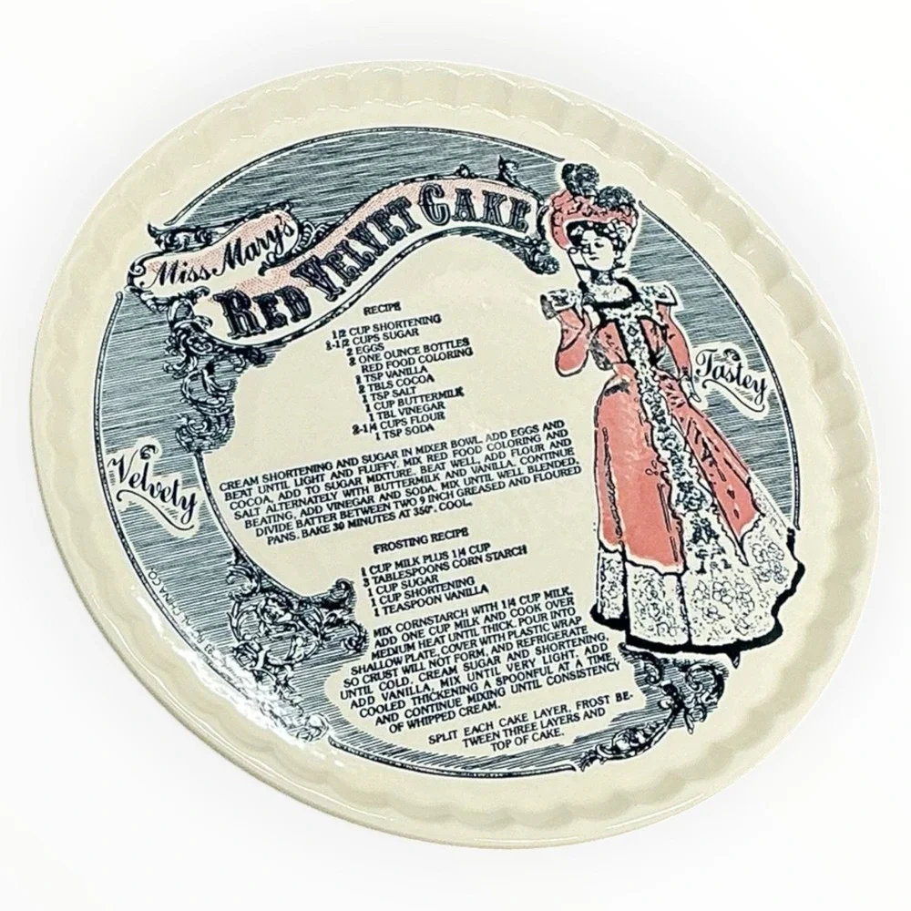 Miss Marys Red Velvet Cake Plate 1983 Royal China 11.5